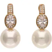 NAEMI Oorbellen goud / transparant / wit