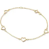 Glow 204.0236.19 Dames Armband Open Hartjes 19 cm 14 Karaat Goud