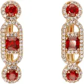 Faina Oorbellen rose-goud / rood / transparant