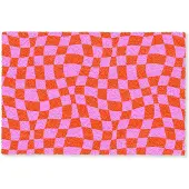 MuchoWow Deurmat 60x40 cm - Droogloopmat Blokken - Roze - Rood - Patroon - Mat voor binnen - Schoonloopmat - Deurmatten met print - Inloopmat