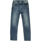 Cars ROCKY regular fit jeans met slijtage - donkerblauw Jongens Denim Effen - maat 176
