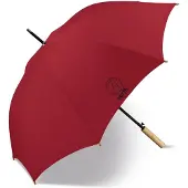 Happy Rain Earth 61102 Lange Rode Paraplu met Bamboe Handvat