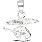 MOOYE ® - Collectie Zilveren Helikopter in vlucht kettinghanger