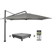 Platinum Icon premium zweefparasol 400x300 cm manhattan met 150 KG voet en hoes