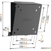 Vogel's Vogel wandbeugel, model MA1010-A1, kantelbaar, geschikt voor schermen van 17-26 inch, maximaal gewicht: 30 kg, VESA-standaard: 75x75 en 100x100 mm, kleur: zwart