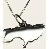 MOOYE ® - Collectie Zilveren Landkaart Oekraïne ketting hanger