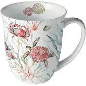 Ambiente Mok 0.4L Sea Animals Wit wit Ambiente Beker