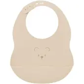 Nattou SILICONE Slabbetje met Opvangbakje - 21 cm - Klei