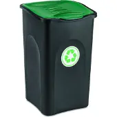 Stefanplast Vuilnisbak 50L - 56x37x39cm - Zwart Groen