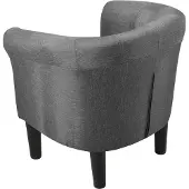 En.casa Kuipstoel Ariel schelpen fauteuil stof 70x70x58 cm donkergrijs