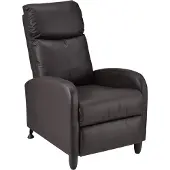 En.casa Comfortabele fauteuil Bregenz, relaxfauteuil, ligbed (102x60x92 cm), ligfauteuil, tv-fauteuil, fauteuil met verstelbare rugleuning, tv-fauteuil van kunstleer, bruin []