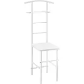 En.casa Dressboy kledingrek stoel 107x45x45 cm metaal en MDF wit