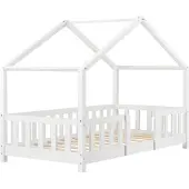 En.casa Kinderbed Treviolo huisbed 70x140 cm wit []