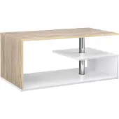 En.casa Salontafel 'Haarlem', woonkamertafel, 90 x 50 x 41 cm, eikenlook/wit