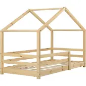 En.casa Kinderbed huisbed met uitvalbeveiliging 80x160 hout
