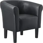 En.casa Fauteuil schelpen fauteuil - zwart