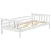 En.casa Kinderbed met bedbodem en uitvalbeveiliging 80x160 cm wit