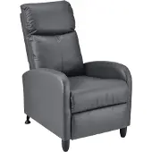 En.casa Verstelbare relaxfauteuil 102x60x92 cm kunstleer grijs