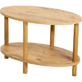 En.casa Salontafel Højreby 43x70x44 cm ovaal houtkleurig