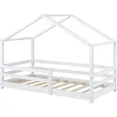 En.casa Kinderbed Knätten huisbed met uitvalbeveiliging 70x140 wit