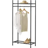 En.casa Kledingkast open kast zwart met 2 planken 130x60x30 cm