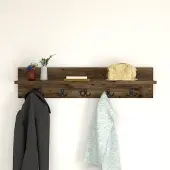 En.casa Wandkapstok Hammarö met plank 80x11x18 cm eiken antiek