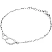 Glow 104.1612.19 Dames Armband 2 Links Organisch 19 cm Zilver