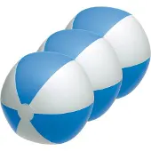 Huismerk 3x Opblaasbare strandballen blauw/wit 28 cm speelgoed -