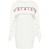 IZIA Jurk geel / rosa / roodviolet / wit