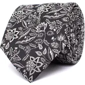 Tresanti DONATI Silk tie with flowers Grey (TRTIIE359 - 200)