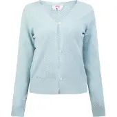 Mymo Gebreid vest lichtblauw / parelwit