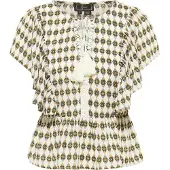 Faina Blouse cognac / spar / zwart / wit