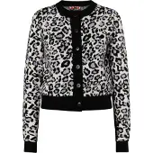 Mymo Gebreid vest 'Blonda' sering / zwart / wit