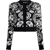 Mymo Gebreid vest 'Ucy' zwart / wit