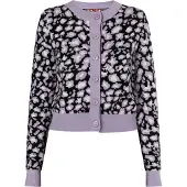 Mymo Gebreid vest 'Blonda' lichtlila / zwart / wit