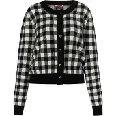 MyMo ROCKS Gebreid vest 'Ucy' zwart / wit