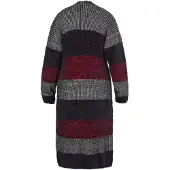 Mymo Gebreid vest grijs gemêleerd / rood gemêleerd / zwart