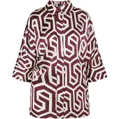 Dreimaster Klassik Blouse bourgogne / wolwit