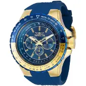 Invicta Aviator 39309 Heren Horloge - Quartz Uurwerk - Roestvrij Staal met blauwe Wijzerplaat - 50mm