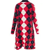 Mymo Gebreid vest bloedrood / zwart / wit