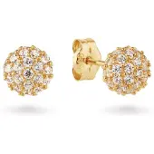 Glow 206.0228.00 Dames Oorstekers Discobal Medium Zirkonia 14 Karaat Goud