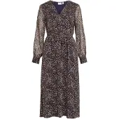 Vila Jurk 'VIFALIA' bruin / brokaat / violetblauw / wit