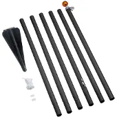 Fairybell Deelbare Vlaggenmast Sectional Alu Pole With Ground Spike Black 600 cm (5-Delig)