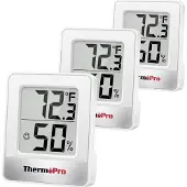 ThermoPro TP49W-3 TP49W-3 Thermo- en hygrometer Wit