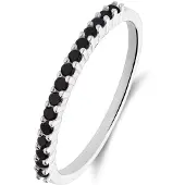 Lucardi Ring 'Chic' zwart / zilver