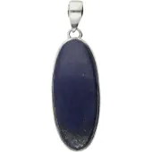 MOOYE ® - Collectie Zilveren Lapis Lazuli edelsteen ovaal lang hanger