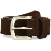 Manfield Donker bruine suède riem | Maat 075