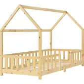 En.casa Kinderbed Sisimiut met uitvalbeveiliging 90x200 cm houtkleurig