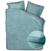Zo! Home Dekbedovertrek Lino Emerald Green Katoen-260 x 200 / 220 cm | Extra Breed