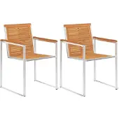 vidaXL Tuinstoelen 2 st met kussens massief acaciahout en staal